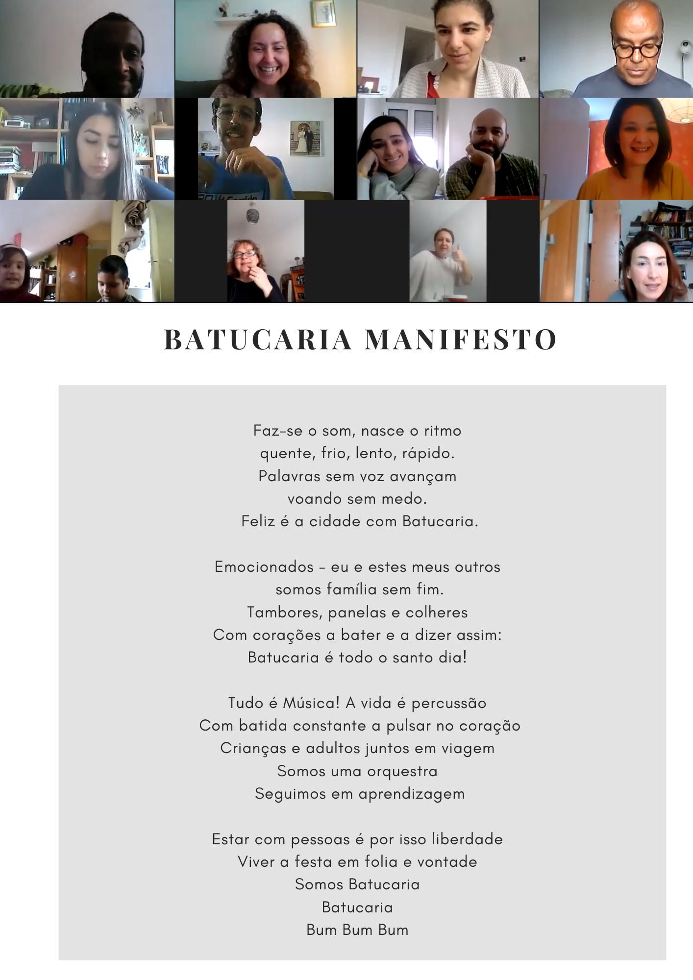 Batucaria Lyric-Manifesto